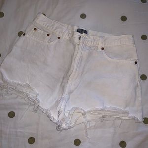 White denim shorts